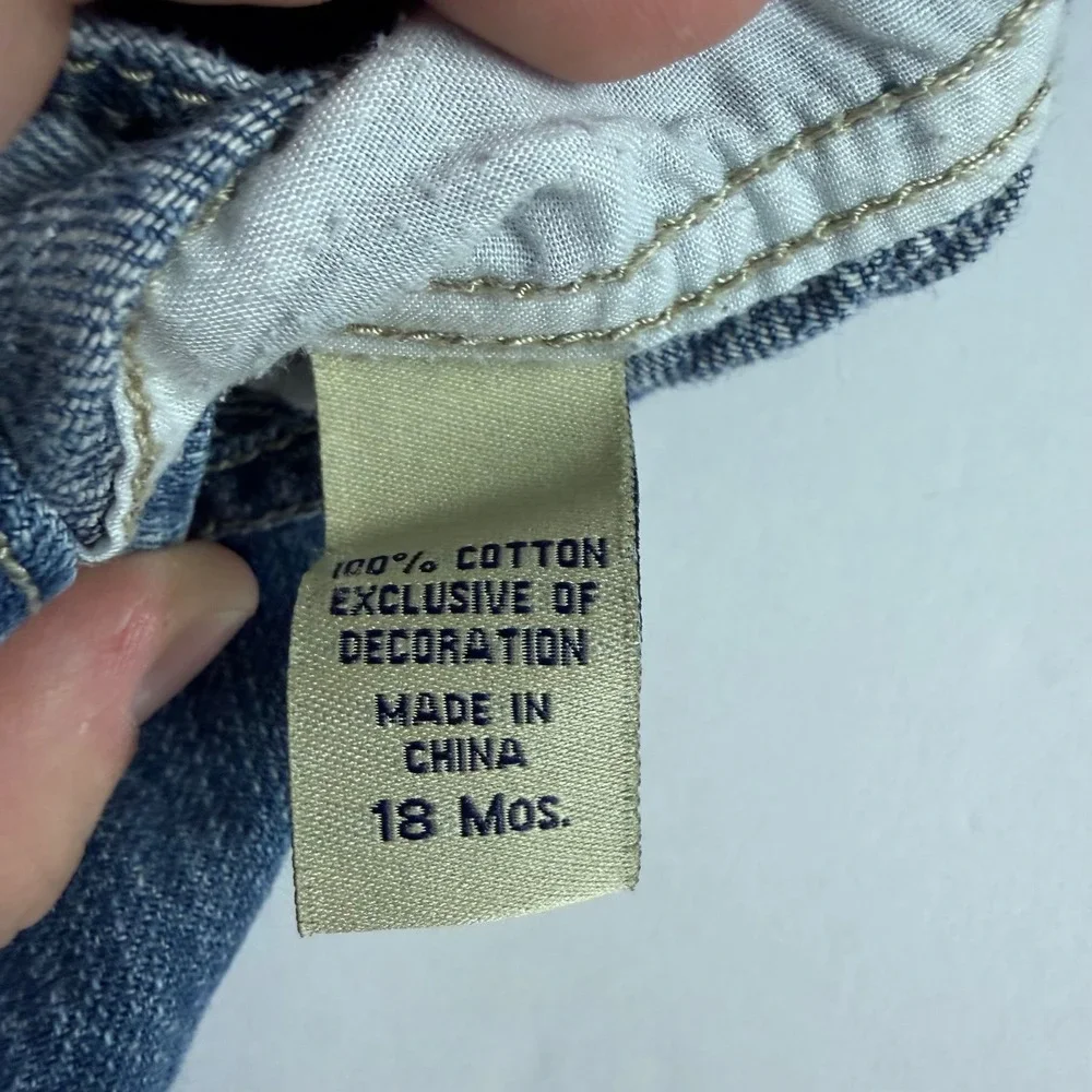 Vintage Y2K Denim Oshkosh Bgosh Skirtall Overall Dress Cotton 18 month girls